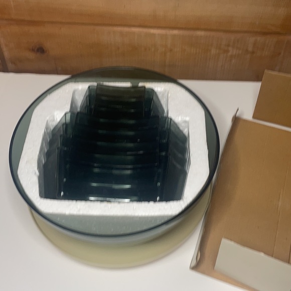 Vintage Salad Server large bowl 7 individual serving containers / Lazy Susan NOS - Picture 9 of 10